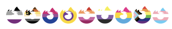 Firefox-themed Pride emojis
