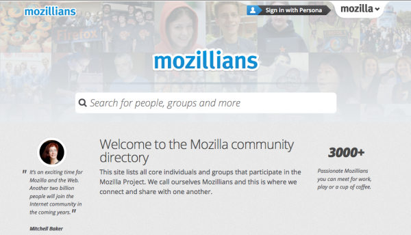 mozillians.org homepage