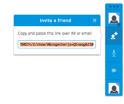 Screenshot of invitation window