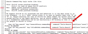 (some source code from browser-sets.inc where the Cmd+K keyboard shortcut is defined)
