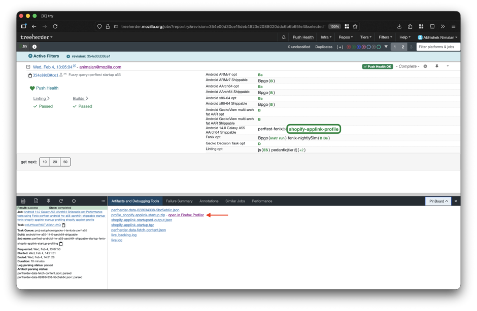 Opening profiles in Try