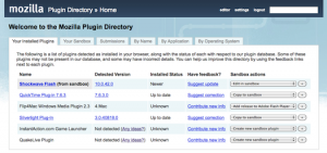 Early snapshot of the Plugin Directory