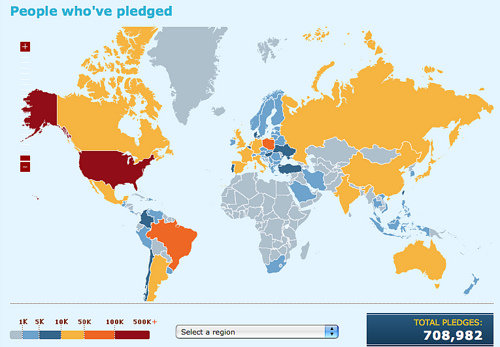 download day 700,000 pledges