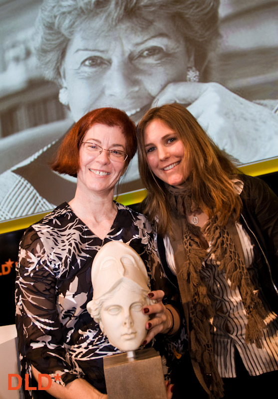 Mitchell with Lisa Burda, granddaughter of Aenne, at award ceremony. DLD conference, Munich 2010.