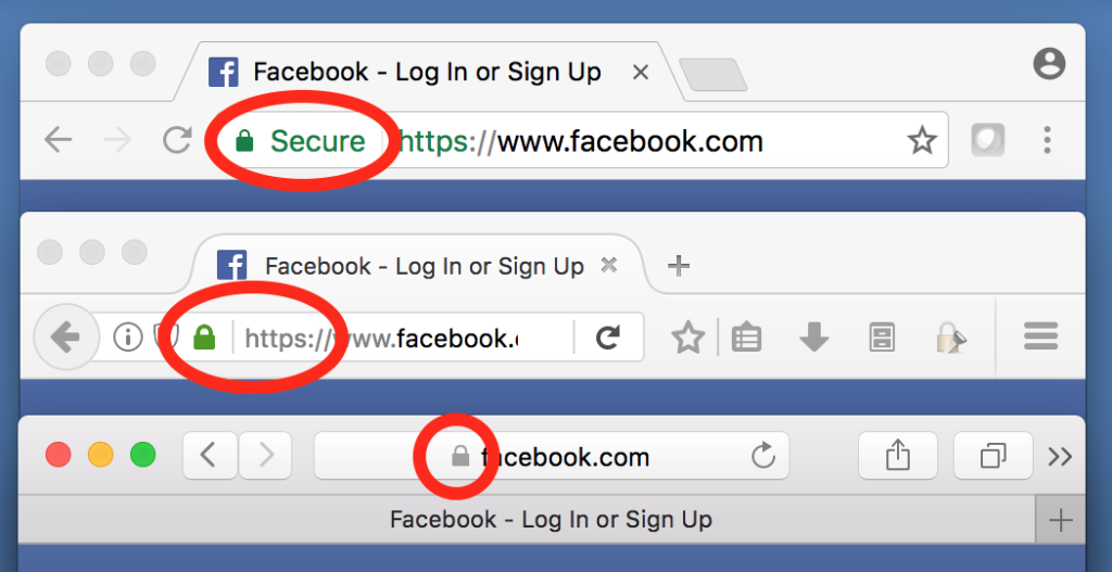 Look for the lock in your browser URL bar to ensure you're on an encrypted website.