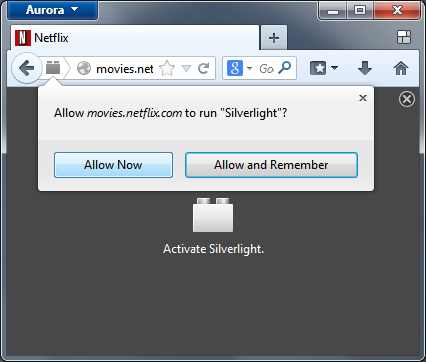 allow silverlight in firefox