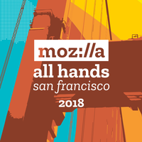 A drawing of the Golden Gate Bridge with the words, "Mozilla all hands san francisco 2018"