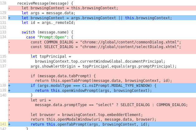 Handling of untrusted message.data before and after fixing CVE-2019-11708.