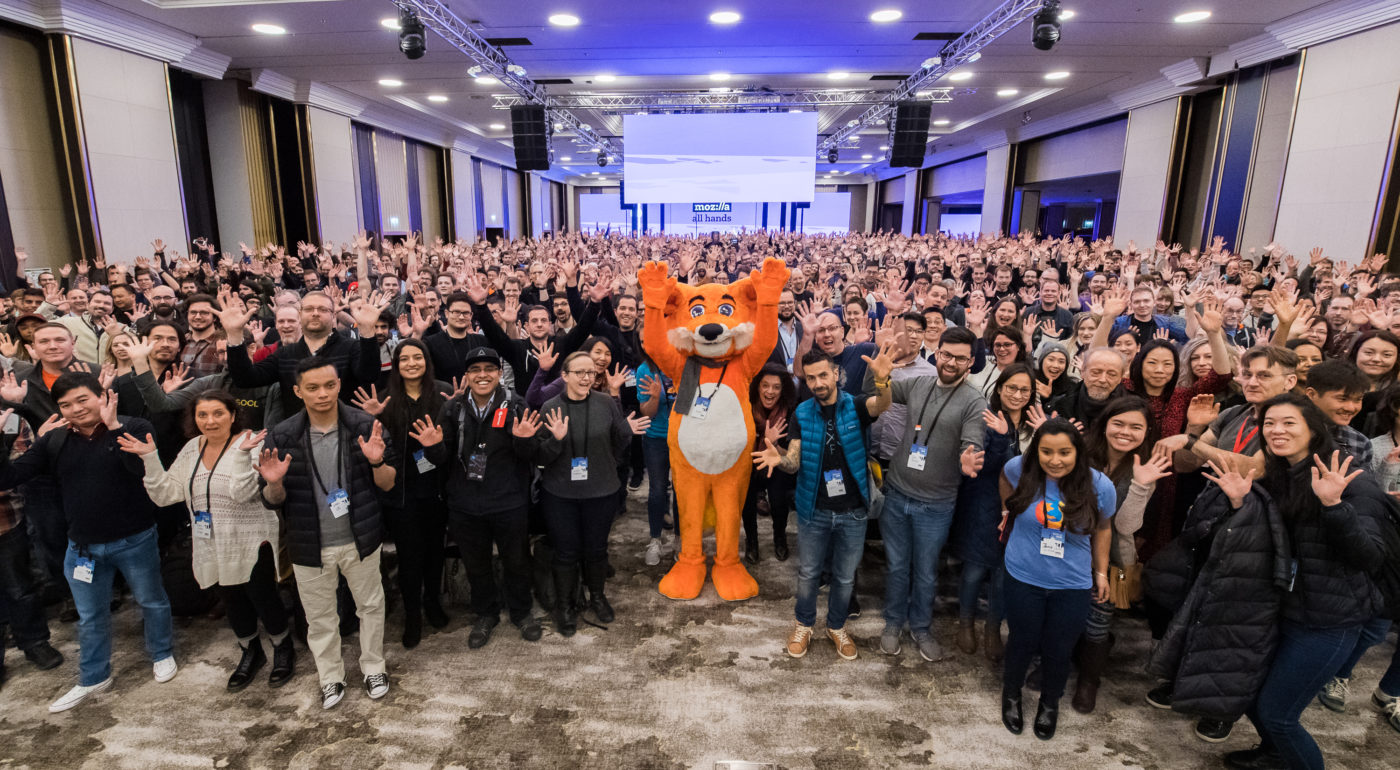 Full Mozilla team picture taken during the Berlin All Hands, January 2020