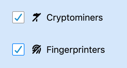 Firefox 67: Cryptocurrency miners and Fingerprinters protection