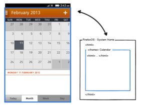Firefox OS Calendar frame