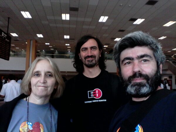 Marcelo (right) with fellow Argentinian Mozillians Gabriela and Guillermo