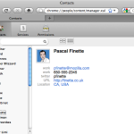 Screenshot of the Contact View