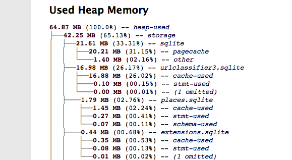 New about:memory output on Mac, showing misaligned box characters