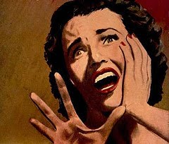 1950s B-movie woman screaming