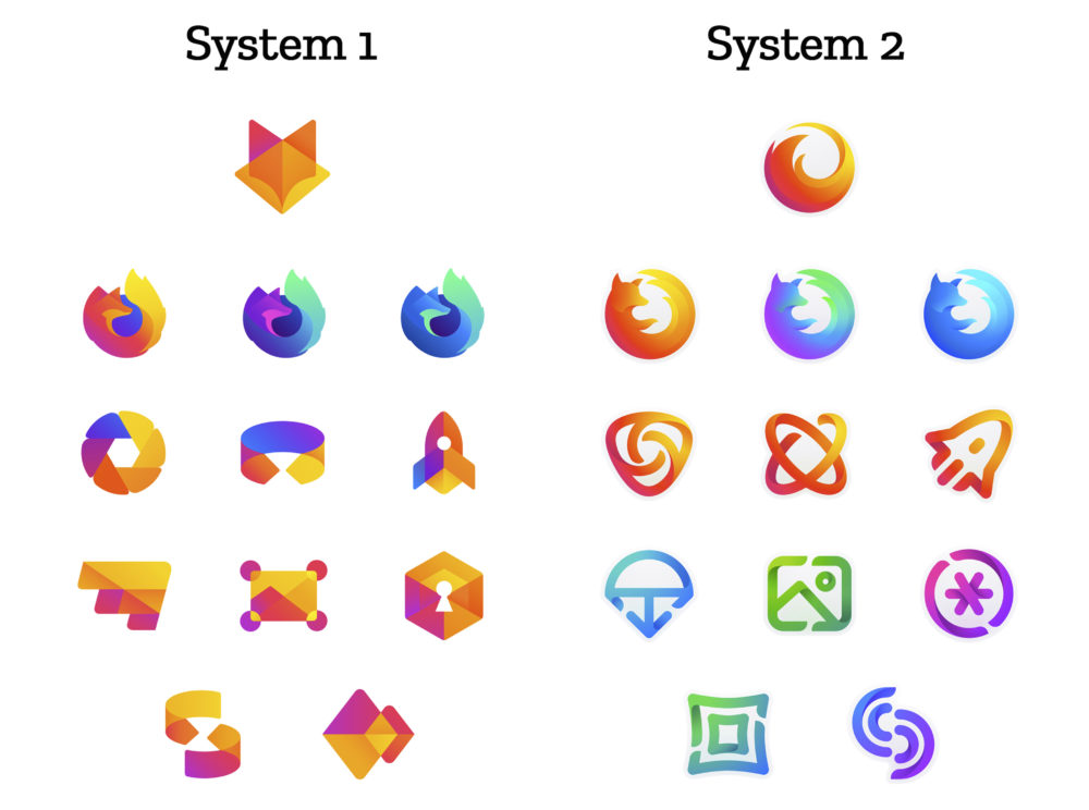 Firefox logo design system 1 e 2