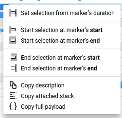 Right clicking on a marker will open a context menu that you can do various marker operations.