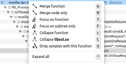 "Expand all" context menu item shows the shortcut now.