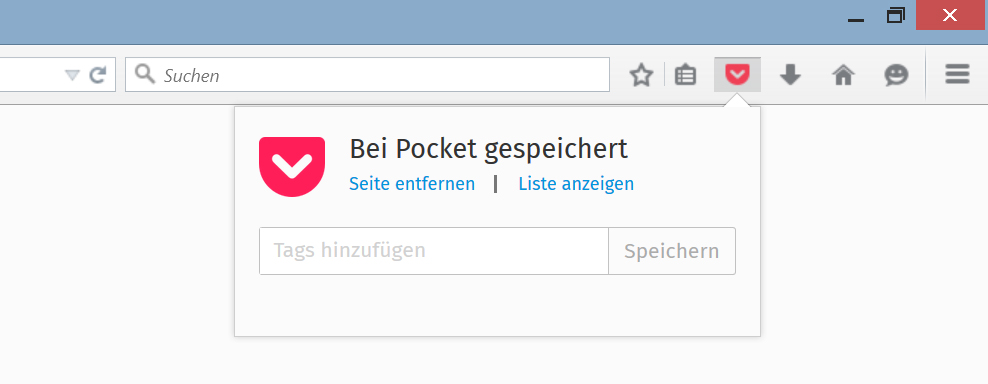 Pocket Button im Firefox Browser