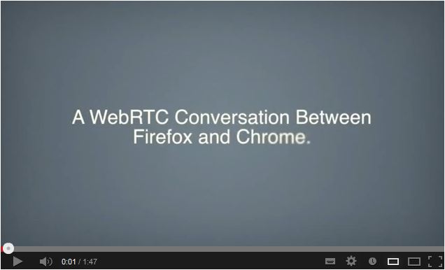 WebRTC: A conversation between Chrome and Firefox.