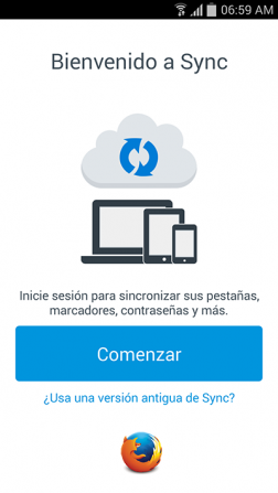 Firefox para Android - Sync