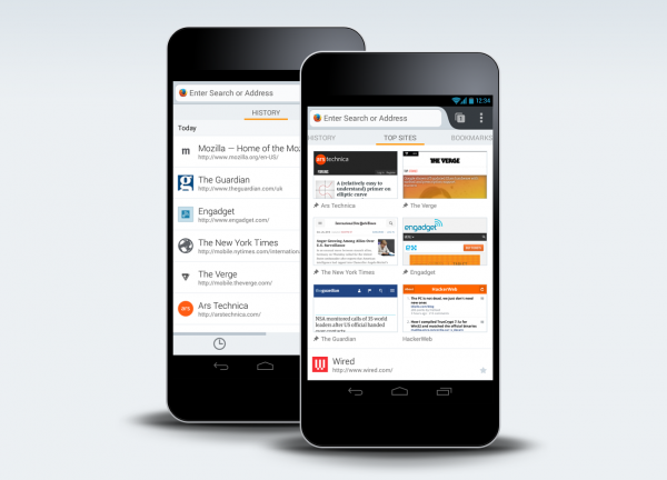 Firefox for Android redesigned Home screen to help you navigate the Web more quickly