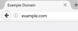 Address bar at example.com over HTTP