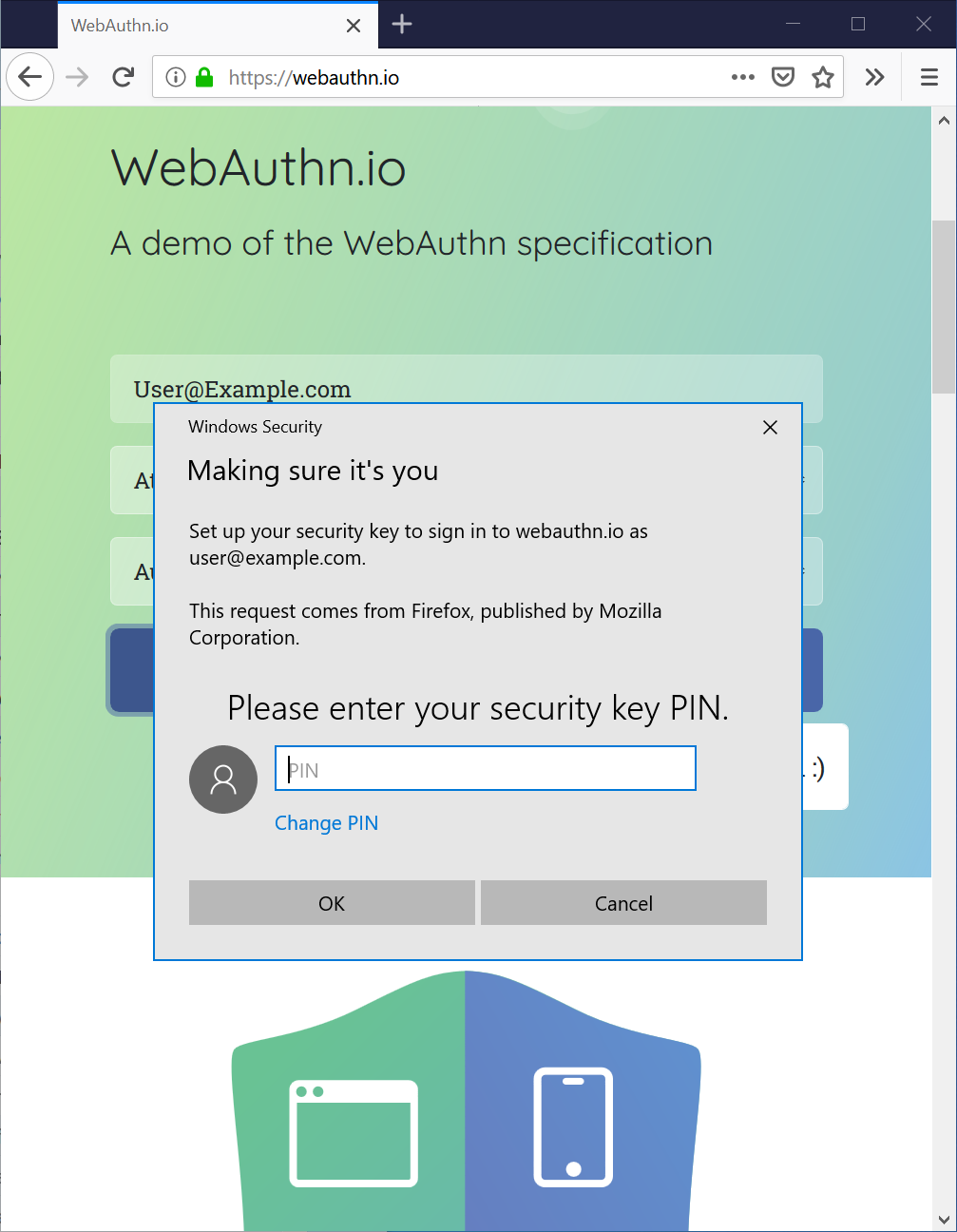 Passwordless Web Authentication Support via Windows Hello