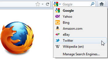 Twitter Search in Firefox