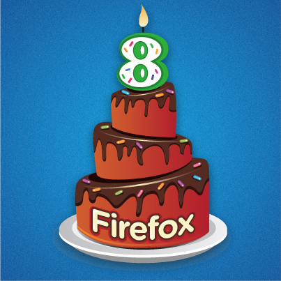 Firefox Birthday cake