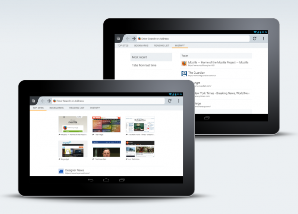 Firefox Home - Tablets