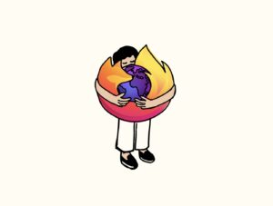 Image of person hugging Firefox logo
