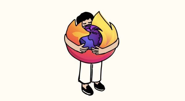Image of person hugging Firefox logo
