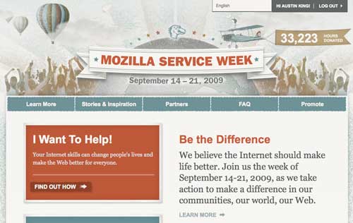 Screenshot of Mozilla Service Week