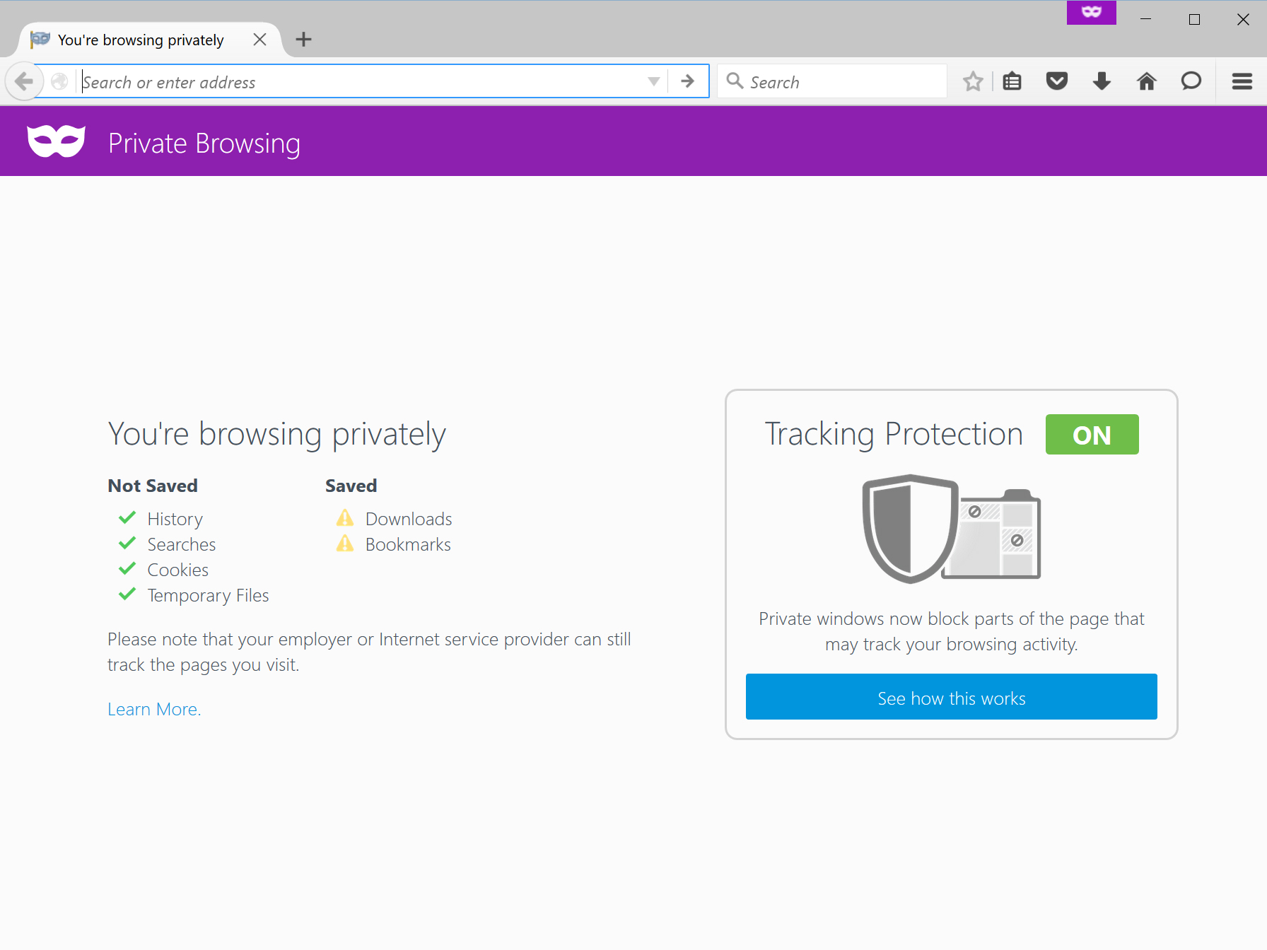 how to turn off private browsing firefox