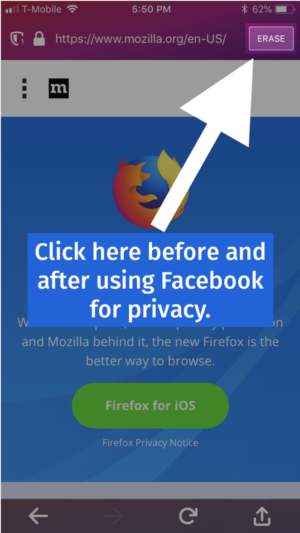 facbook, Firefox Focus Support Forum