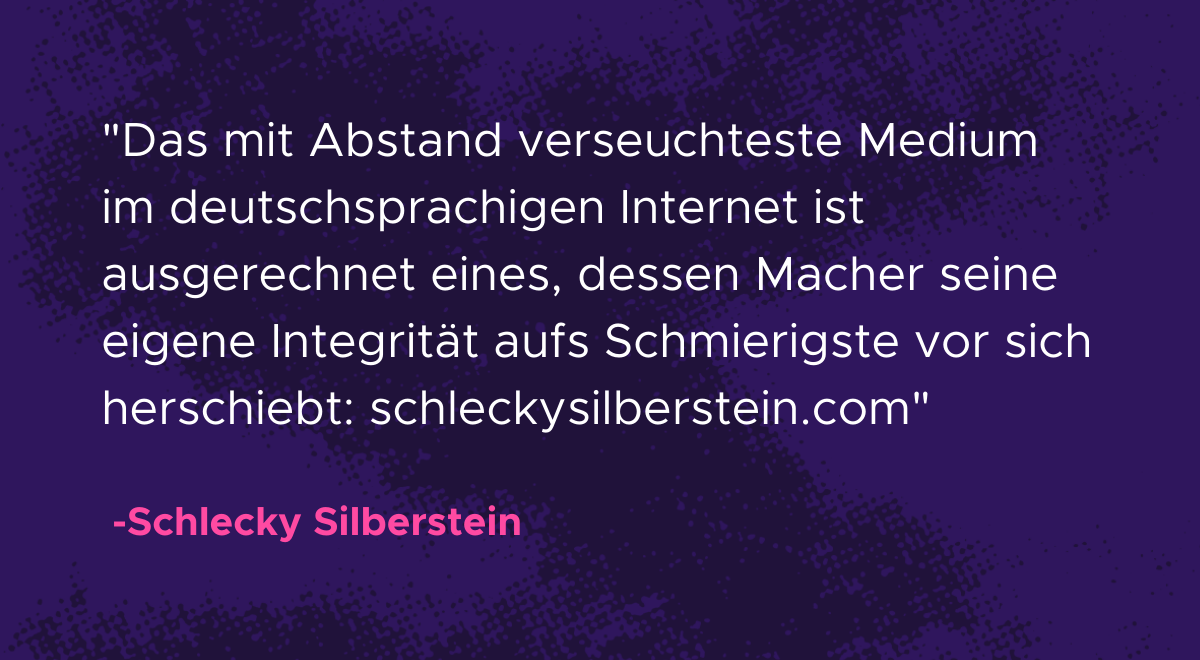 Schlecky Silberstein Zitat aus seinem Trackimg Tagebuch für Firefox