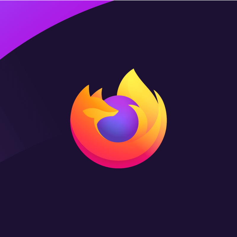 An illustration shows the Firefox logo, a fox curled up in a circle.