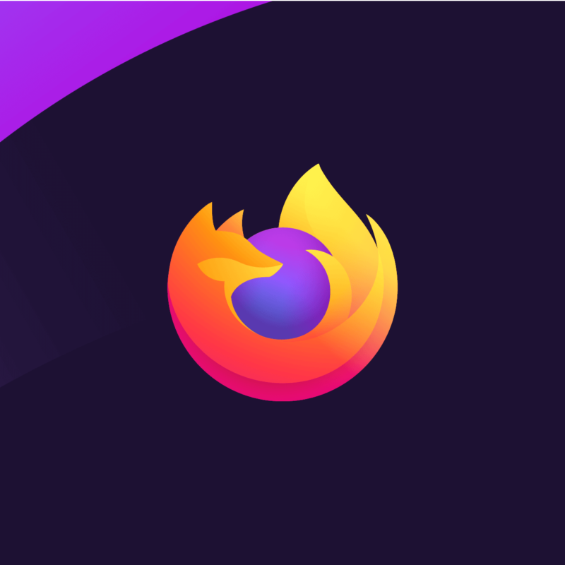 图中显示了Firefox的徽标，一只狐狸蜷缩成一个圆圈。