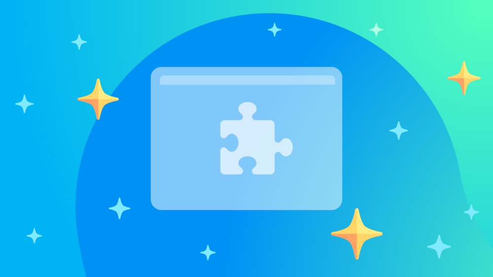 An illustration shows a puzzle piece surrounded by sparkling icons.