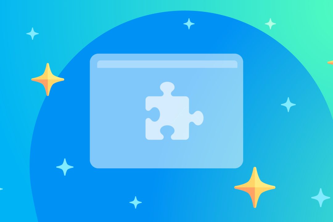 An illustration shows a puzzle piece surrounded by sparkling icons.
