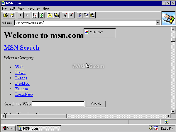 Internet Explorer 1.0 screenshot
