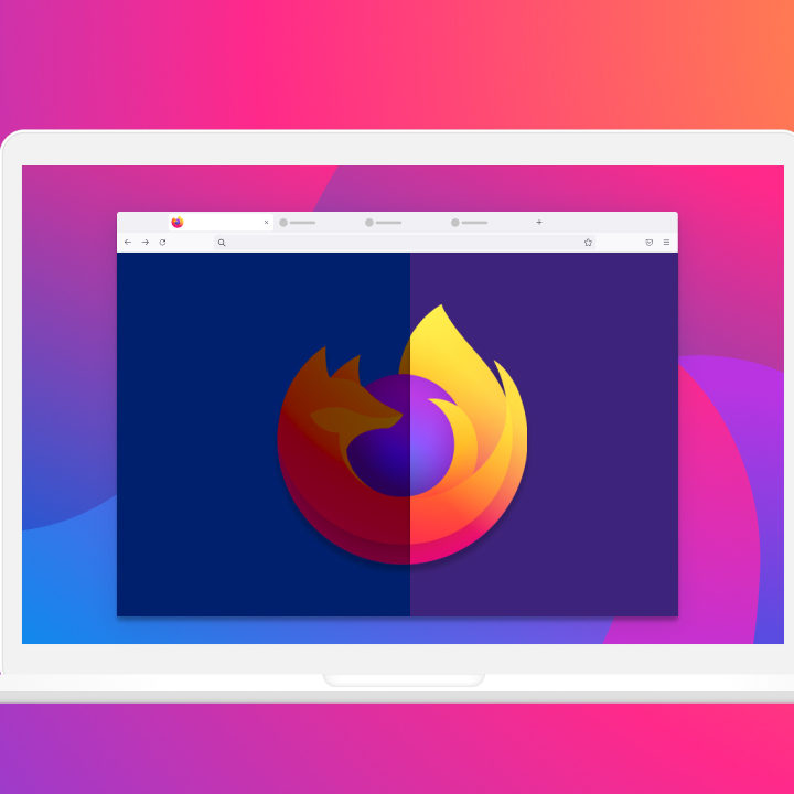 An illustration shows the Firefox logo on a screen.
