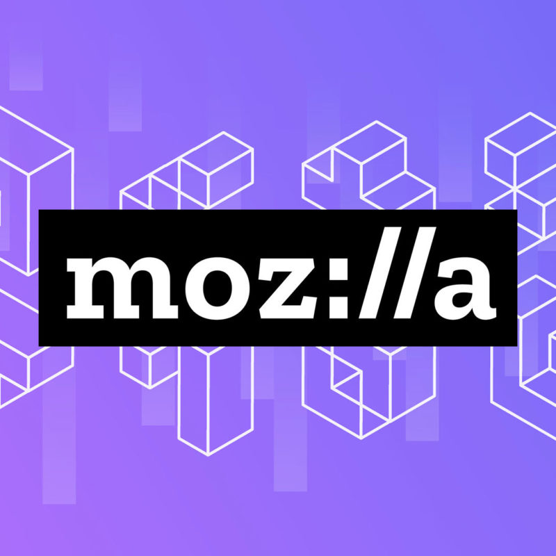 An illustration shows the Mozilla logo atop a pattern of building blocks.