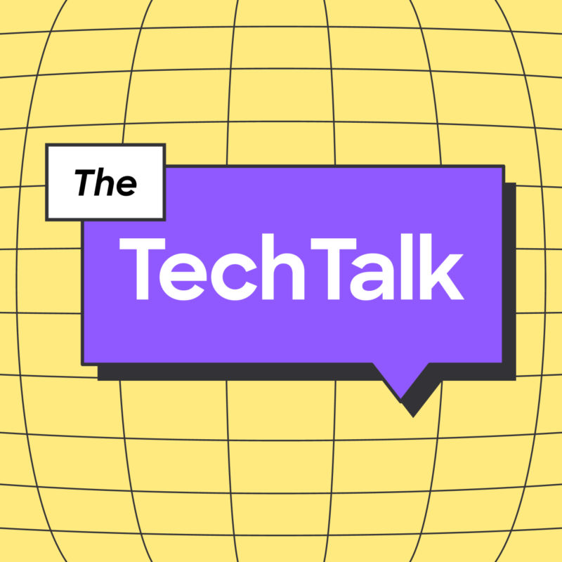 Un'illustrazione recita: The Tech Talk