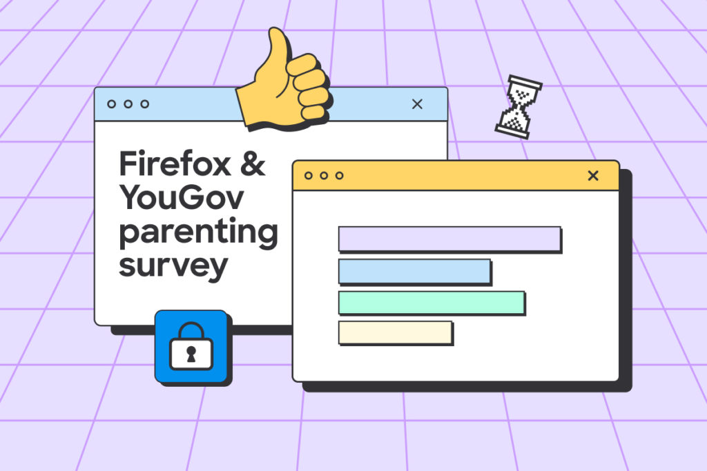 Text: Firefox & YouGov parenting survey 