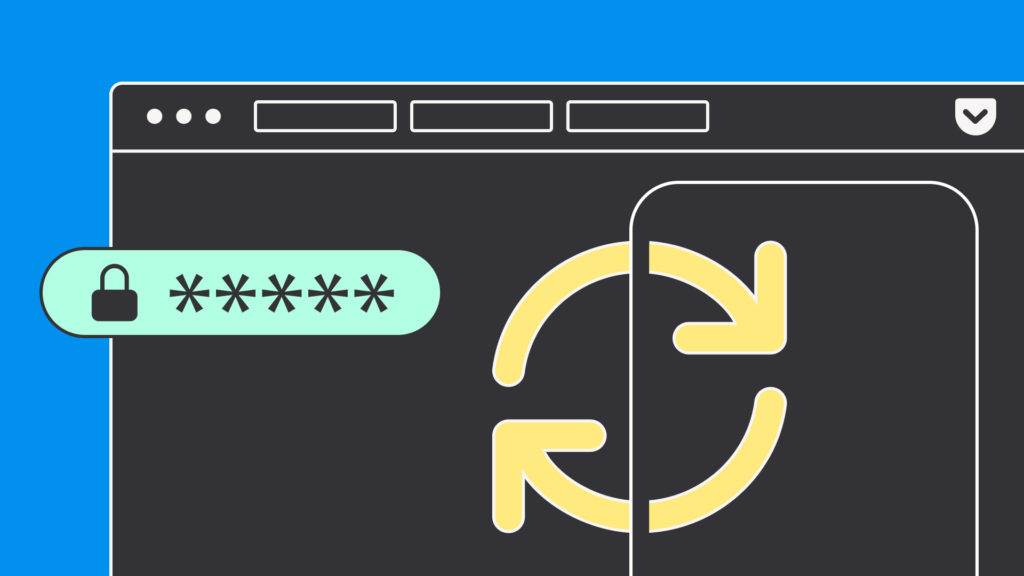 An illustration shows a Firefox browser model   with cycling arrows successful  the middle, a pop-up hidden password tract  and the Pocket logo adjacent  to the code  bar.