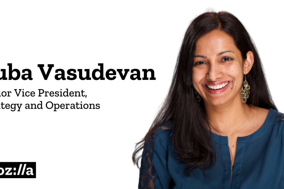 Suba Vasudevan, Mozilla’s new senior vice president of strategy
