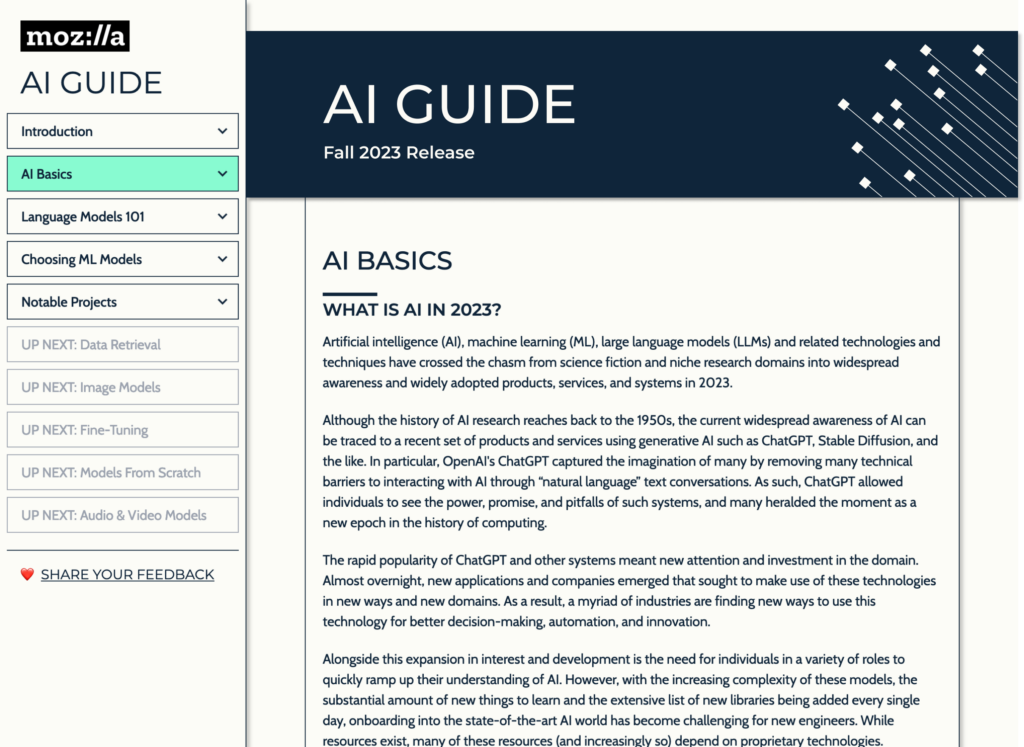 Introducing Mozilla’s AI Guide, the developers onboarding ramp to AI