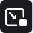 A square icon with a smaller square and an arrow pointing outward, commonly representing "Picture-in-Picture mode."